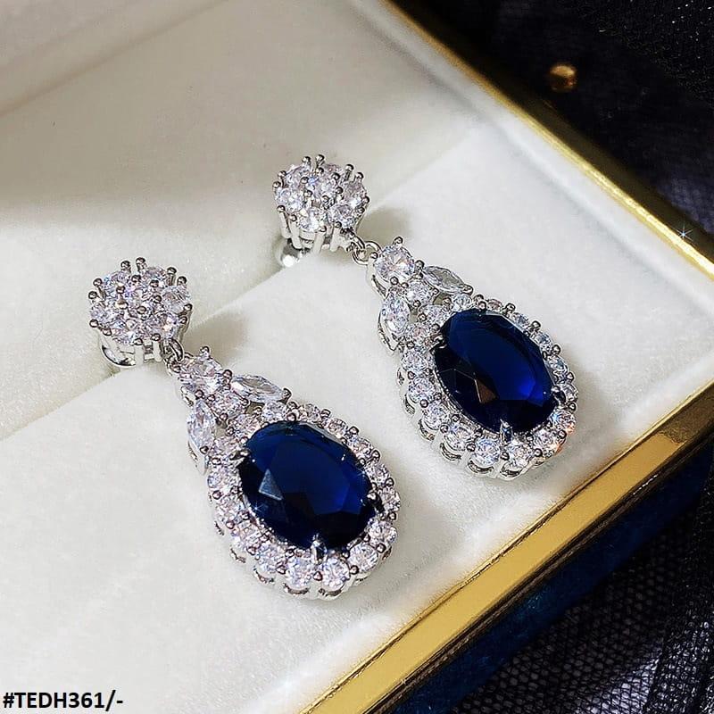 TEDH361 CSH Oval Cushion Drop Earrings Pair