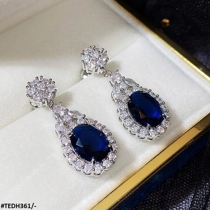 TEDH361 CSH Oval Cushion Drop Earrings Pair