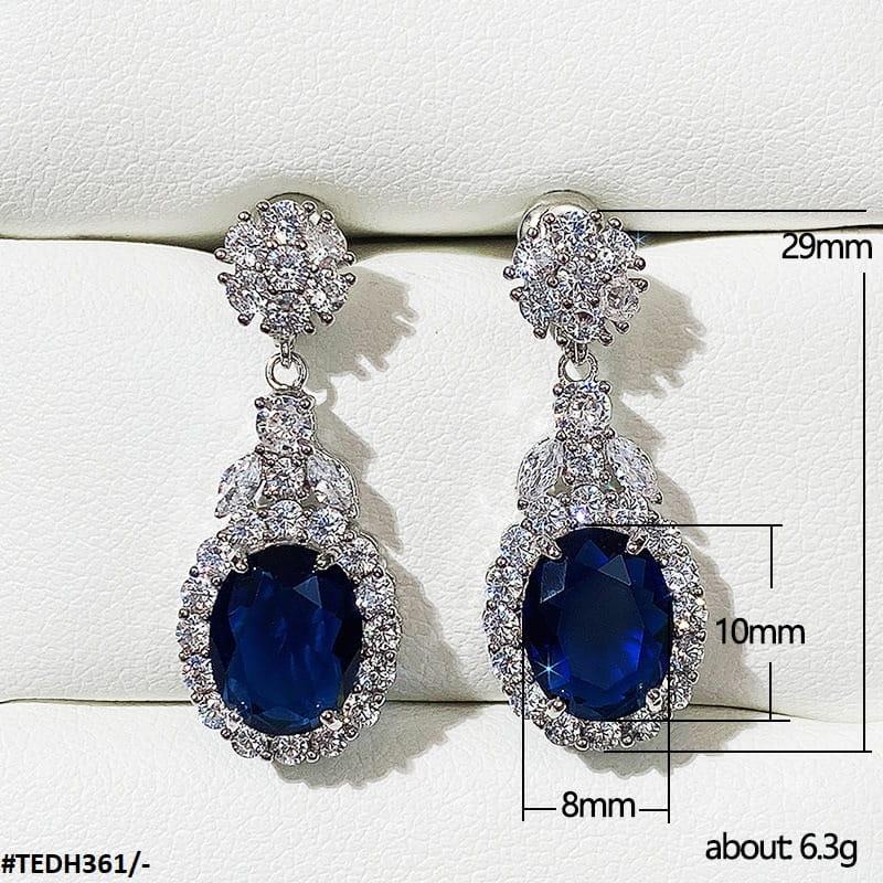 TEDH361 CSH Oval Cushion Drop Earrings Pair