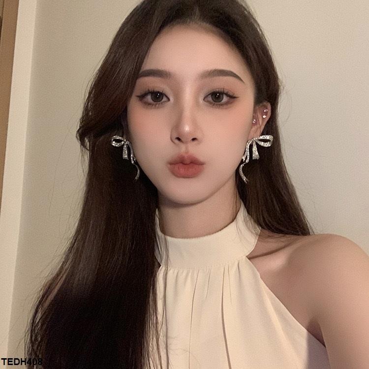TEDH408 YQG Bow Style Tale Drop Earrings