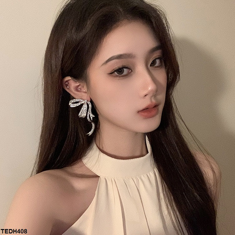 TEDH408 YQG Bow Style Tale Drop Earrings