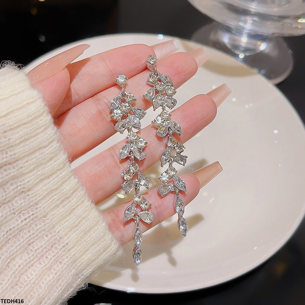 TEDH416 DDJ Tear Chain Drop Earrings