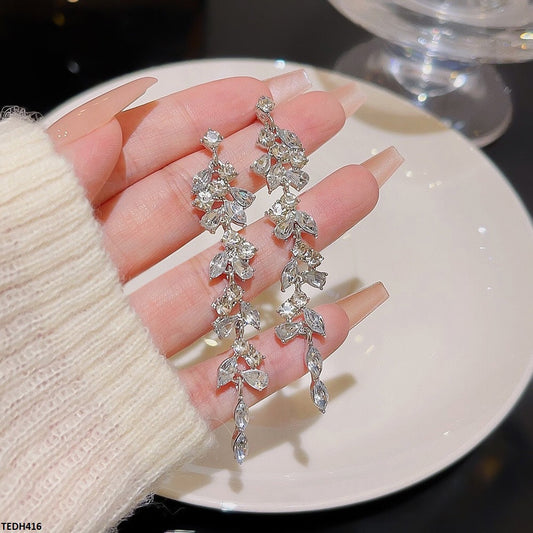 TEDH416 DDJ Tear Chain Drop Earrings