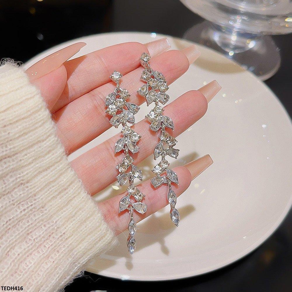 TEDH416 DDJ Tear Chain Drop Earrings