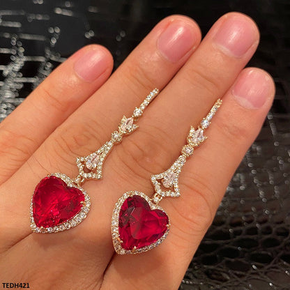 TEDH421 KRL Heart Drop Earrings