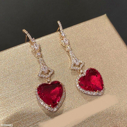 TEDH421 KRL Heart Drop Earrings