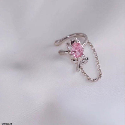 TEFH00124 CJD Tear Flower Ear Cuff Single - TEFH