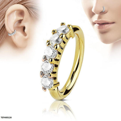 TEFH00126 CSH Round Stone Ear cuff Single - TEFH