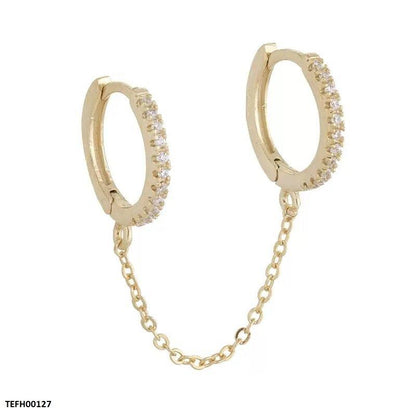 TEFH00127 CSH Double Ring Ear cuff With Chain - TEFH