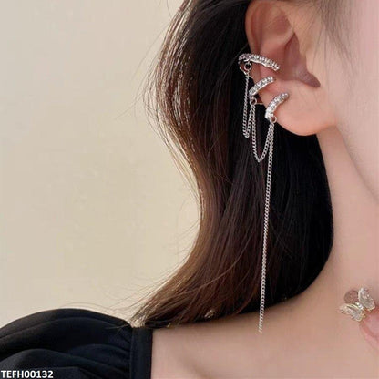 TEFH00132 SYB Clip-On Single Ear Cuff With Chain - TEFH