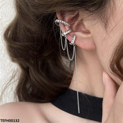 TEFH00132 SYB Clip-On Single Ear Cuff With Chain - TEFH