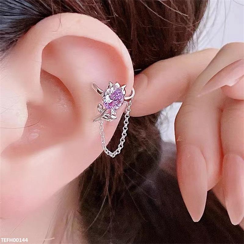 TEFH00144  CJD Tear Flower Ear Cuff Single - TEFH