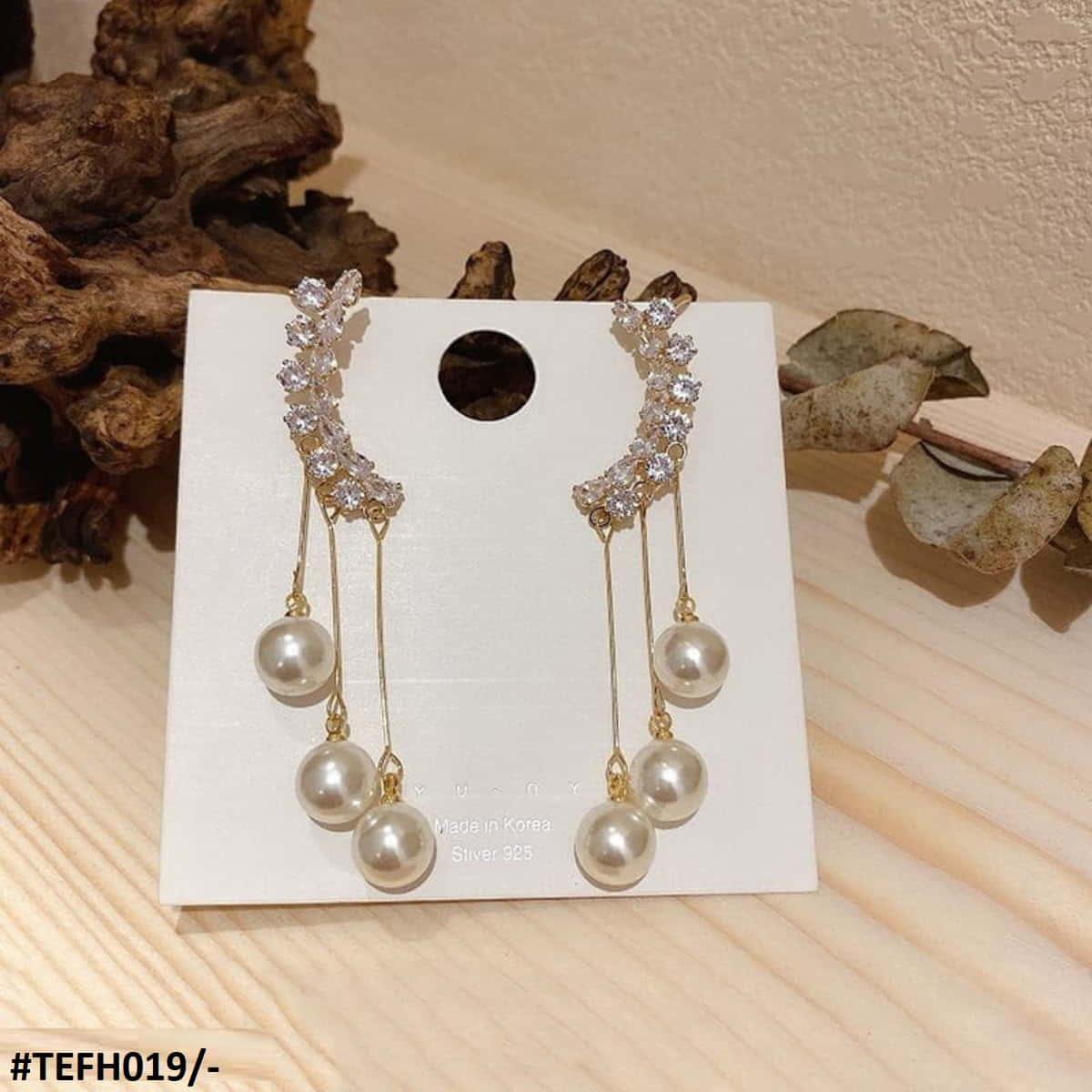 TEFH019 YQG Drop Pearl Ear Cuffs Pair