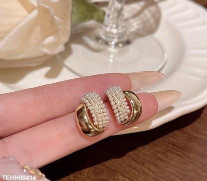 TEHH00414 HJF Pearl Hoops Pair - TEHH