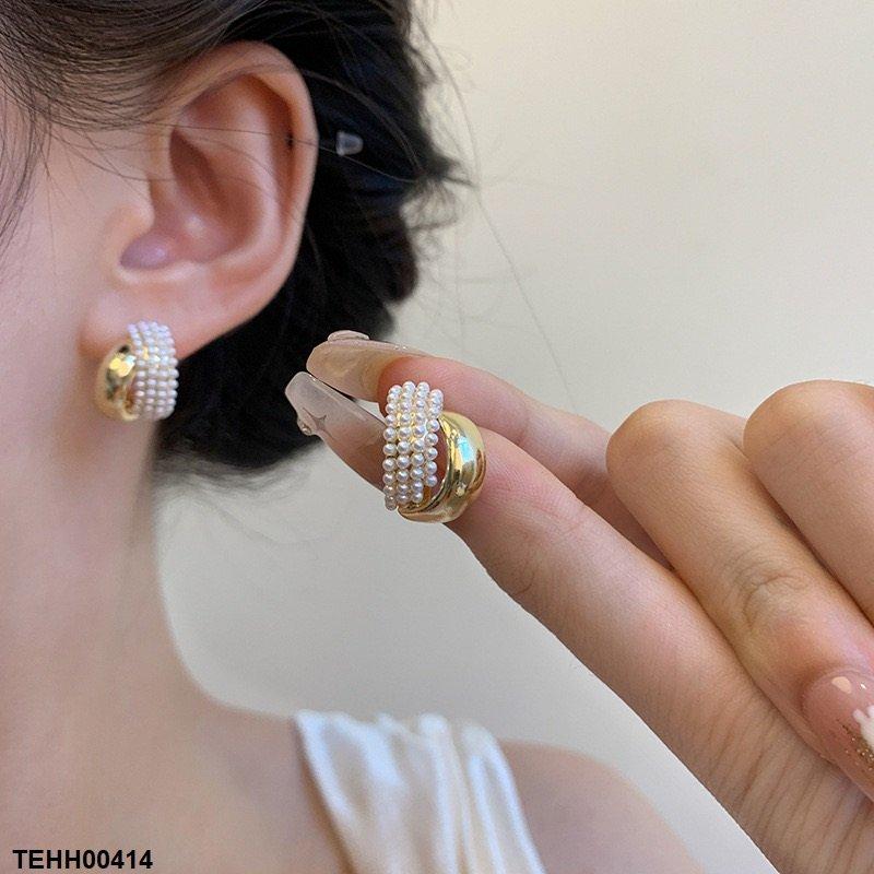 TEHH00414 HJF Pearl Hoops Pair - TEHH