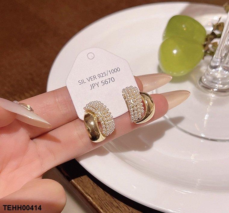 TEHH00414 HJF Pearl Hoops Pair - TEHH