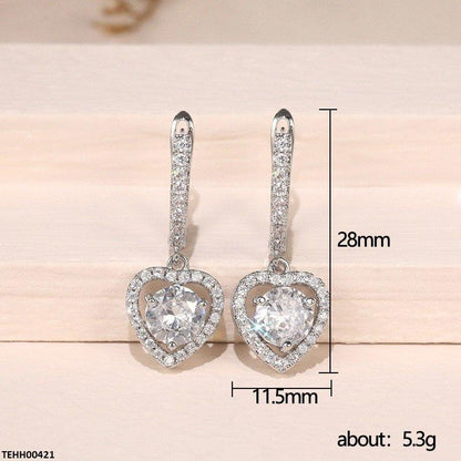 TEHH00421 CSH  Heart Drop Round Hoops Pair - TEHH