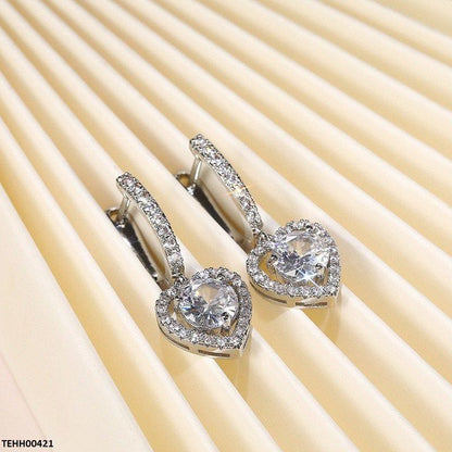 TEHH00421 CSH  Heart Drop Round Hoops Pair - TEHH