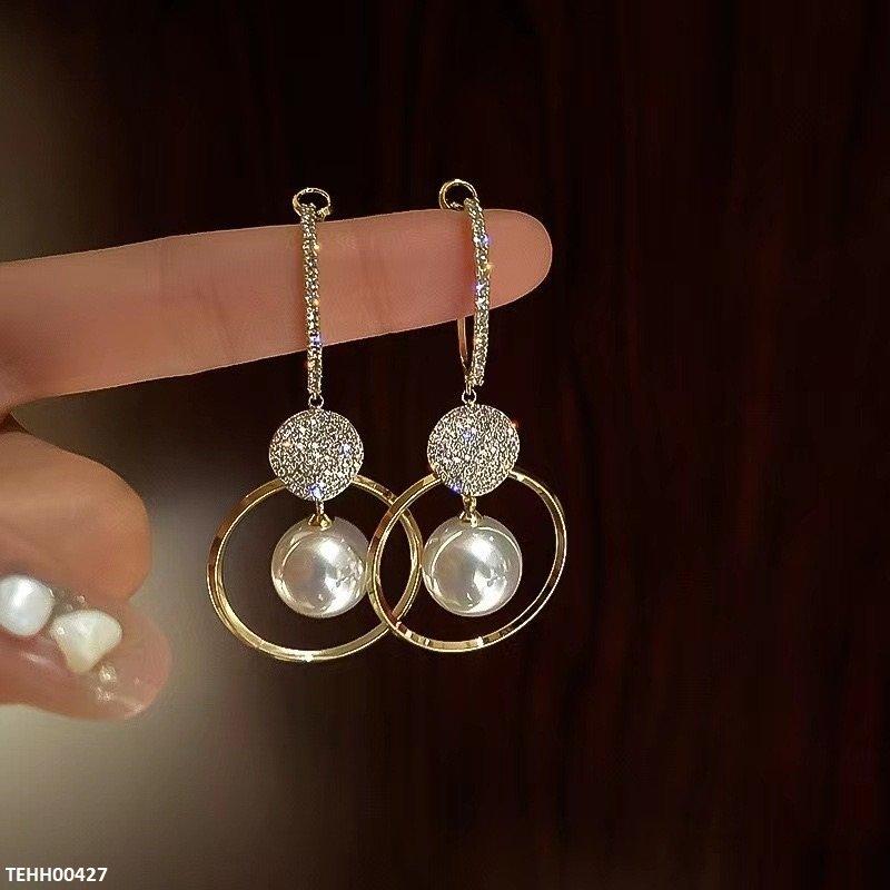 TEHH00427 BTO Coin Pearl Drop Hoops Pair - TEHH