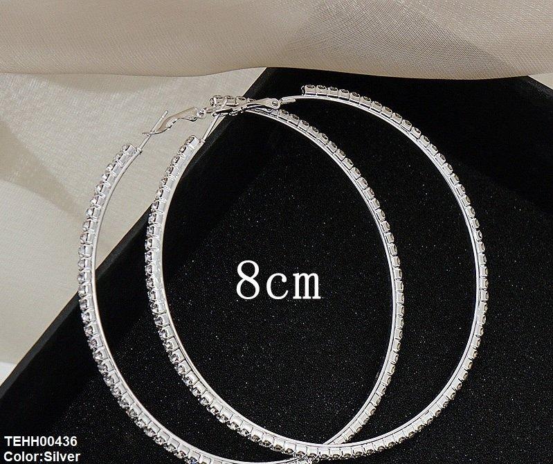 TEHH00436 YJJ Crystal Round Drop Hoops Pair -TEHH