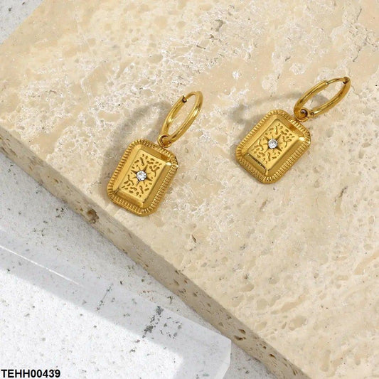 TEHH00439 DGF Rectangle Stainless Steel Hoops Pair - TEHH