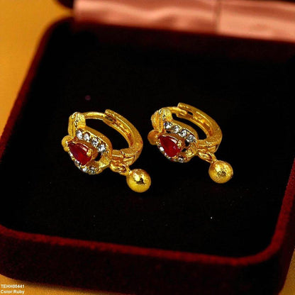 TEHH00441 FRN Round Drop Hoops Pair - TEHH