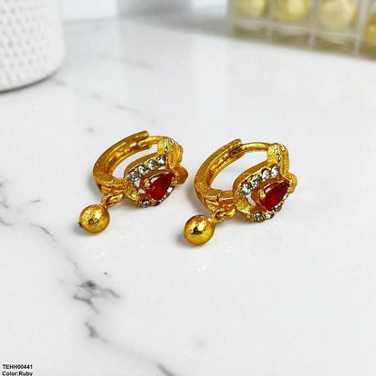 TEHH00441 FRN Round Drop Hoops Pair - TEHH