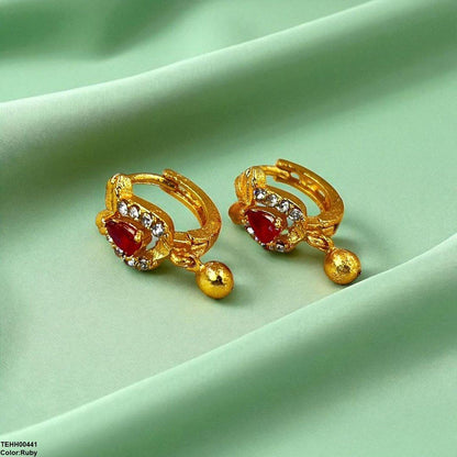 TEHH00441 FRN Round Drop Hoops Pair - TEHH