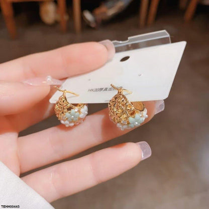 TEHH00445 YYZ Flower Ear Hoops Pair - TEHH