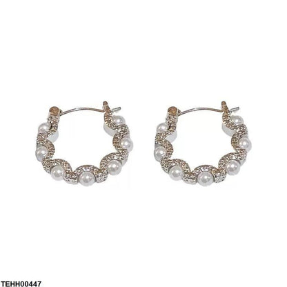 TEHH00447 SIQ Pearl Hoops Pair - TEHH