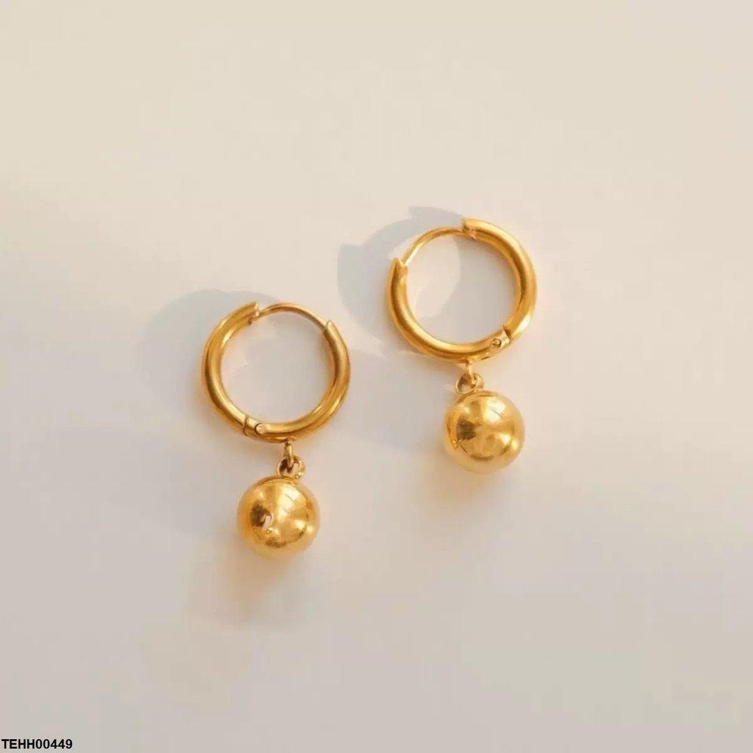 TEHH00449 DGF Round Ball Drop Hoops Pair - TEHH