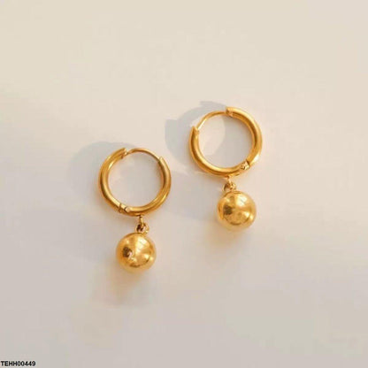 TEHH00449 DGF Round Ball Drop Hoops Pair - TEHH