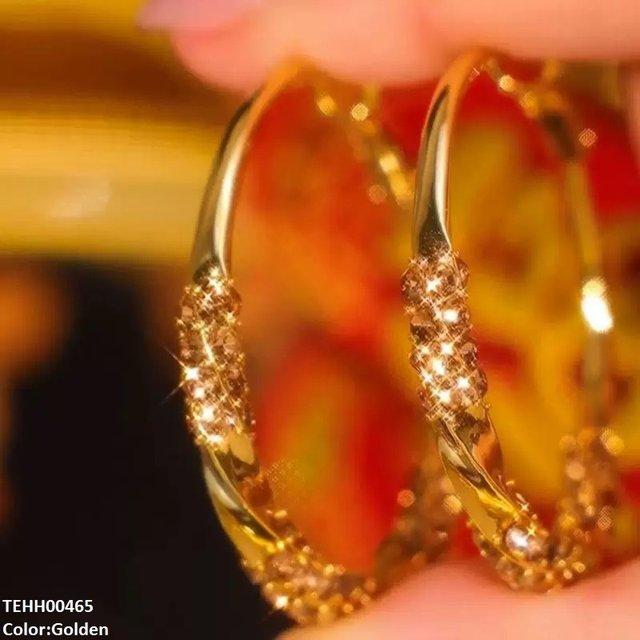 TEHH00465 YHC Crystal Round Drop Hoops Pair -TEHH