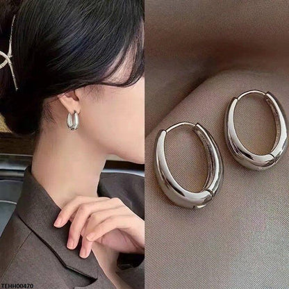 TEHH00470 YHC Oval Ear Hoops Pair