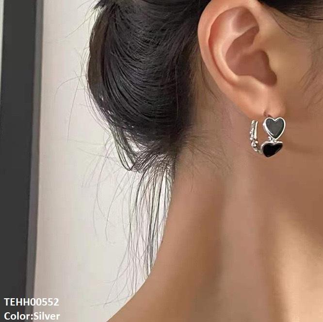 TEHH00552  QWN Round Heart Hoops Pair - TEHH