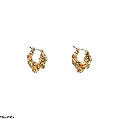 TEHH00559 ZCD Stainless Steel U Shape Hoops Pair - TEHH