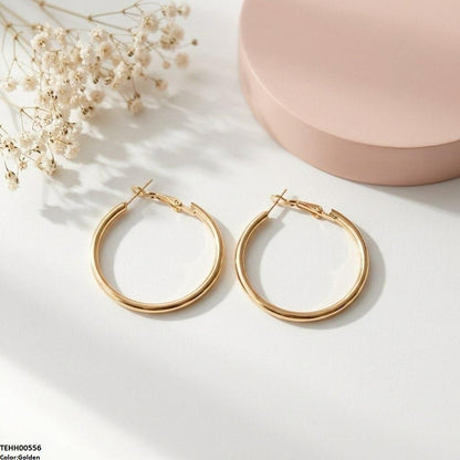 TEHH00556 ZCD Stainless Steel Round Hoops Pair - TEHH