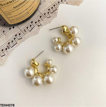 TEHH078 YQG Pearl Hoops Pair