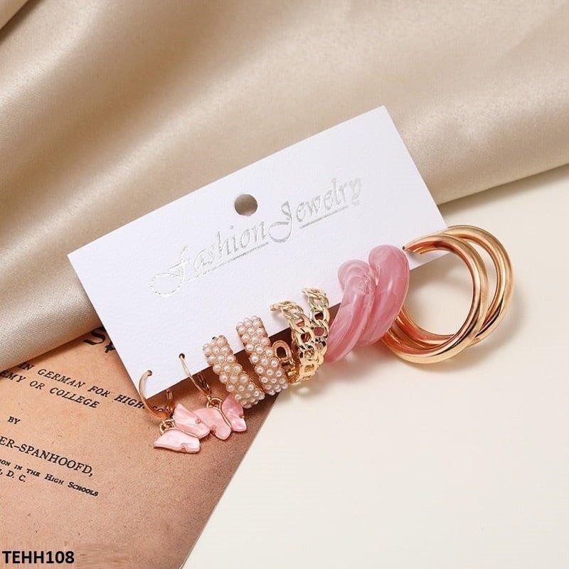 TEHH108 LSH 5 Differ Ear Hoops Pair