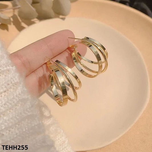 TEHH255 ZHL Round Layered Hoops Pair