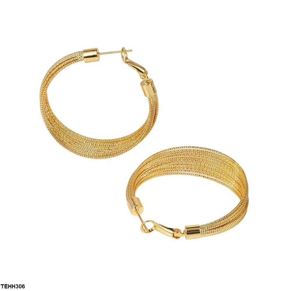 TEHH306 YQG Wire Layered Hoops Pair