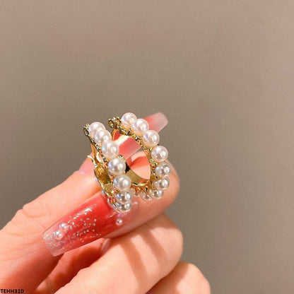 TEHH310 YHC Round Pearl Hoops Pair