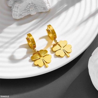 TEHH312 DGF Heart Stainless Steel Hoops Pair