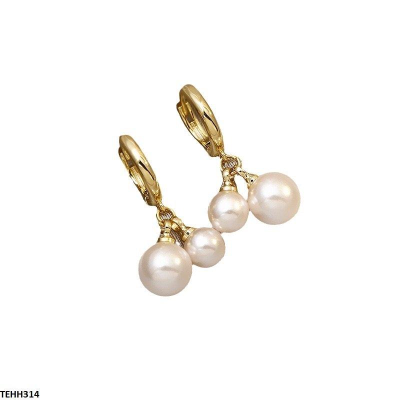 TEHH314 YYZ Pearl Drop Ear Hoops Pair