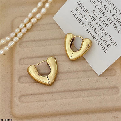 TEHH337 BTO Heart Ear Hoops Pair