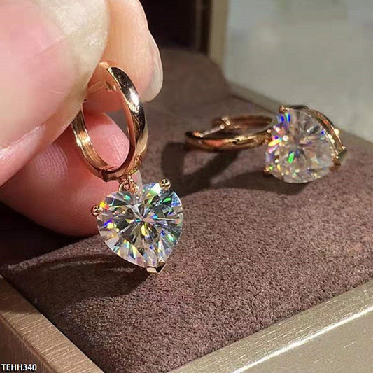 TEHH340 CSH Heart Drop Ear Hoops Pair