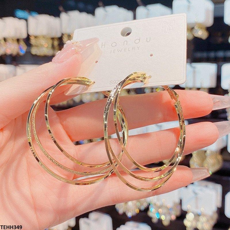 TEHH349 HJF Round Layered Ear Hoops Pair