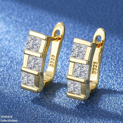 TEHH373 BLX Square Step Ear Hoops Pair