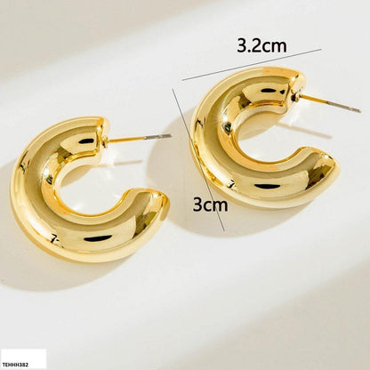 TEHH382-YYE TEHH382 YYE C/Shape Ear Hoops Pair