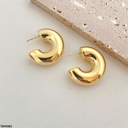 TEHH382-YYE TEHH382 YYE C/Shape Ear Hoops Pair